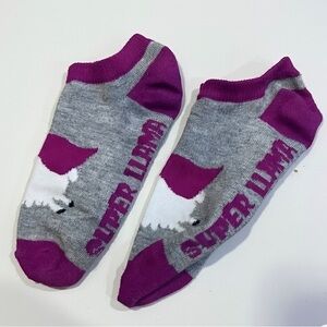 Gray and Purple Ankle Socks